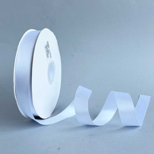 Лента атлас двусторонняя Ding Xin 2.5 см * 90 м- #0029 Иссиня Белый